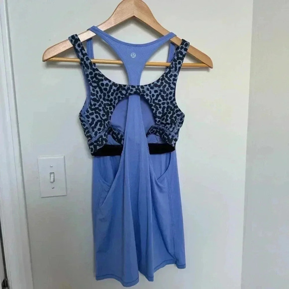 Lululemon All Sport Support Tank Lullaby / Ace Spot Lullaby Black 6 - Picture 6 of 8